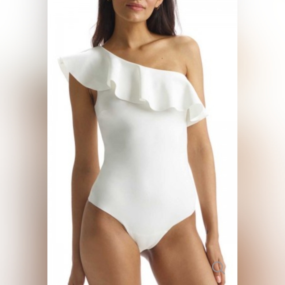 Commando Neoprene One-Shoulder Ruffle Bodysuit (NWT)